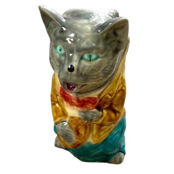 French Majolica Cat Pitcher - Picture 2 of 11